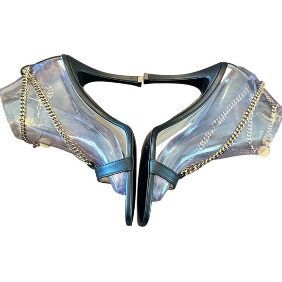 Stella McCartney 100mm Stella Eco Alter Gold Chain High Heels NEW EU 39 US 9 - Picture 8 of 11